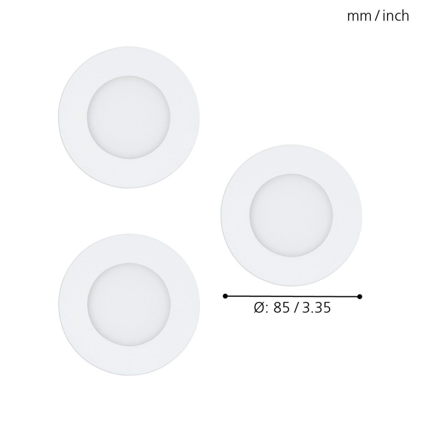 Eglo - Set of 3 RGB LED Dimmable Recessed Downlights FUEVA-C LED/3W/230V Ø 8.5 cm