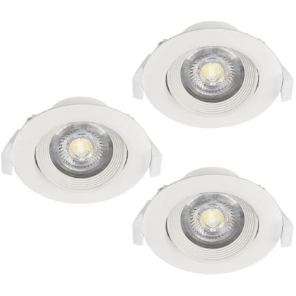 Eglo - Set of 3 SARTIANO recessed LED downlights, 5W/230V