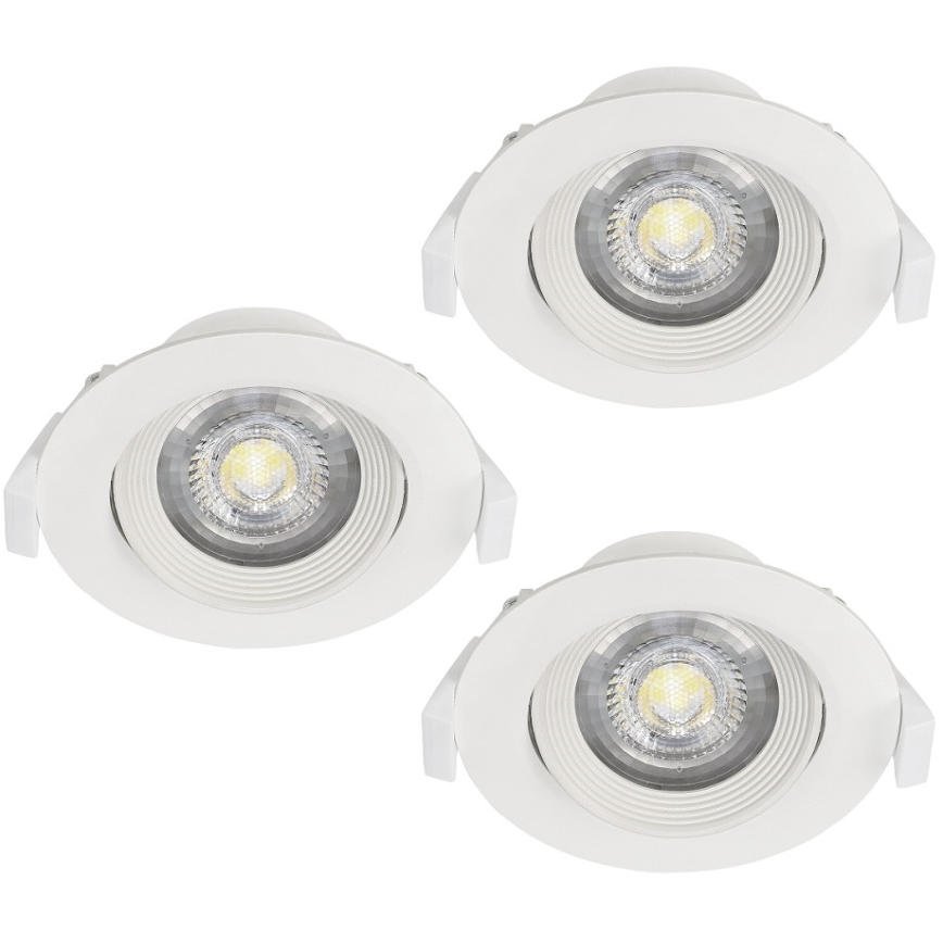 Eglo - Set of 3 SARTIANO recessed LED downlights, 5W/230V