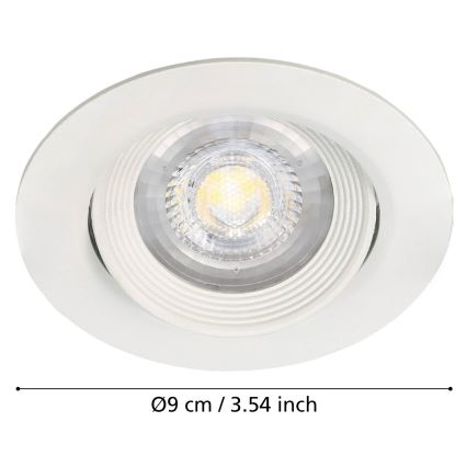 Eglo - Set of 3 SARTIANO recessed LED downlights, 5W/230V