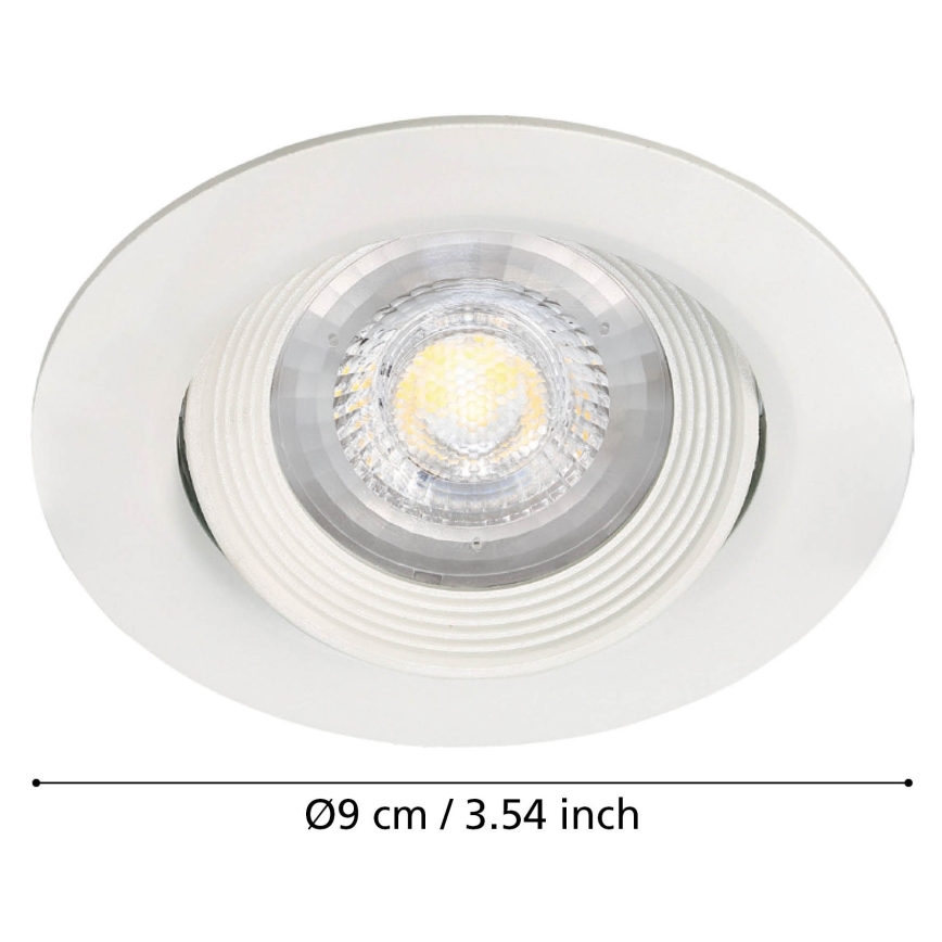 Eglo - Set of 3 SARTIANO recessed LED downlights, 5W/230V