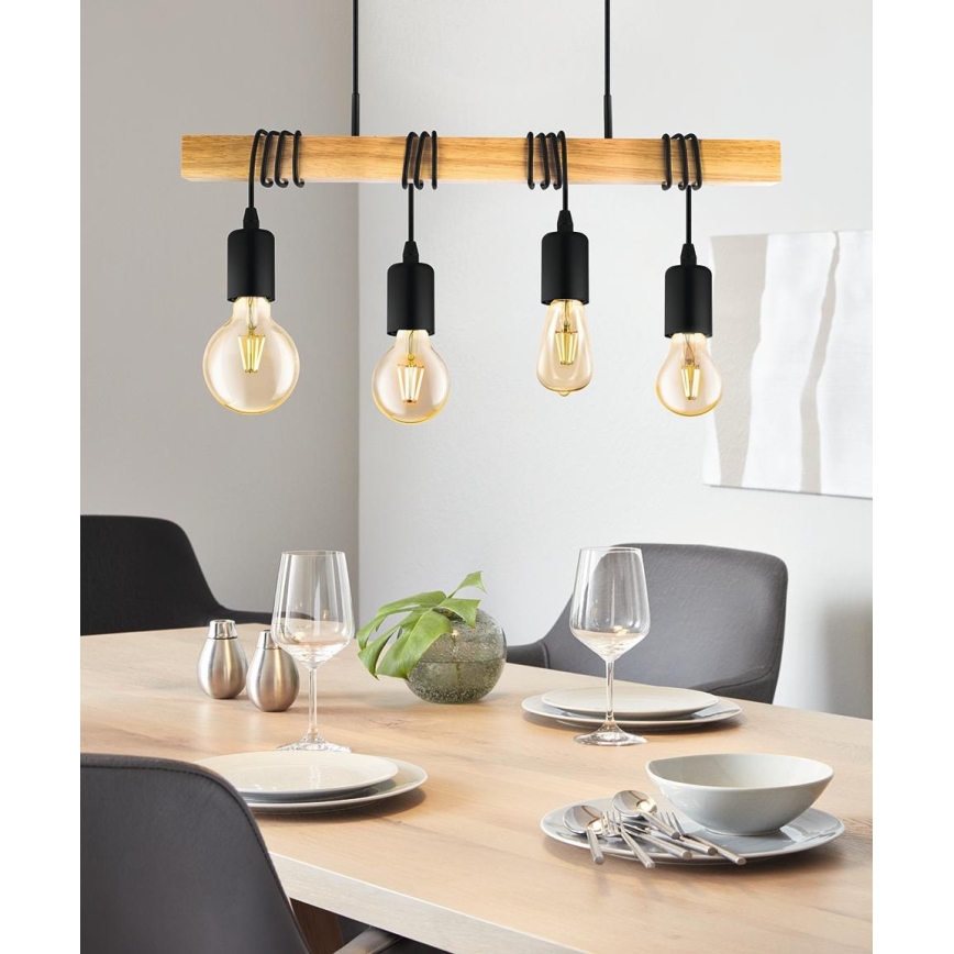 Eglo - Chandelier on a string TOWNSHEND 4xE27/60W/230V