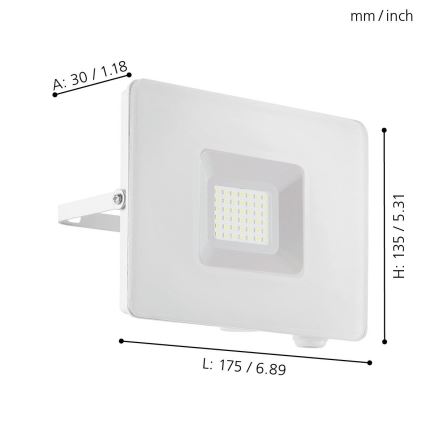 Eglo - LED spotlight LED/30W/230V