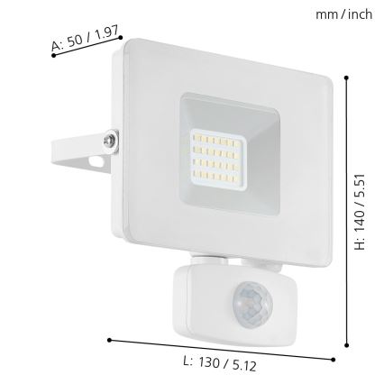 Eglo - LED flood light with sensor LED/20W/230V IP44