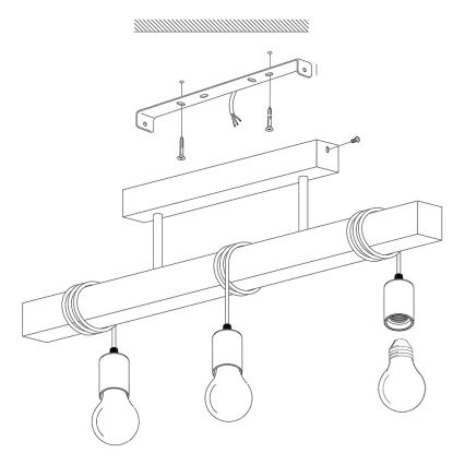 Eglo - Surface-mounted chandelier TOWNSHEND 3xE27/60W/230V