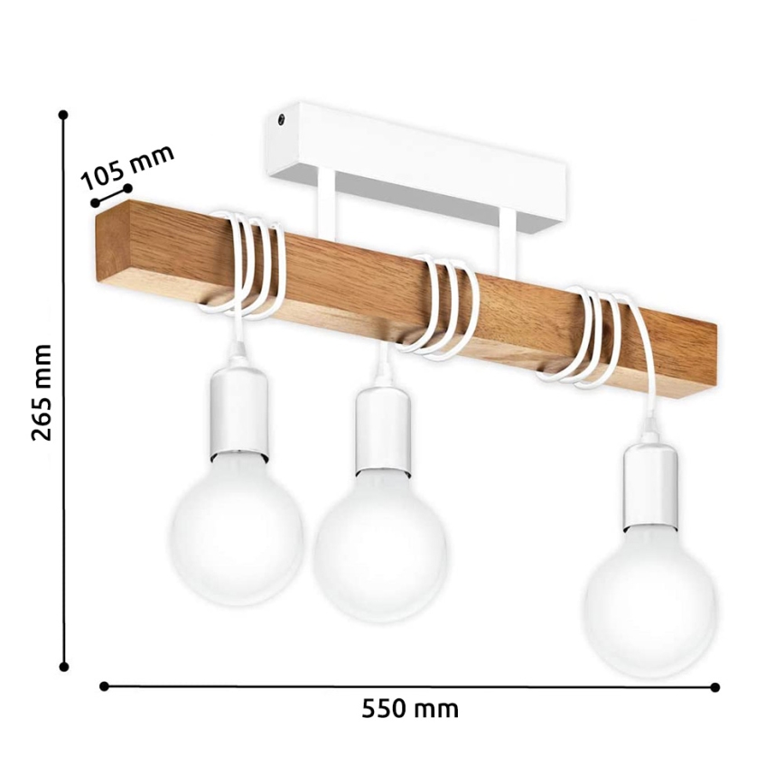 Eglo - Surface-mounted chandelier TOWNSHEND 3xE27/60W/230V