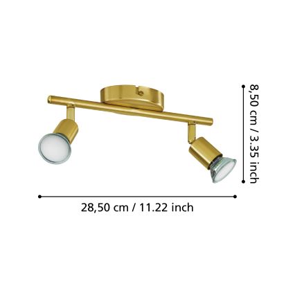 Eglo - LED Spotlight 2xGU10/2,8W/230V 3000K gold