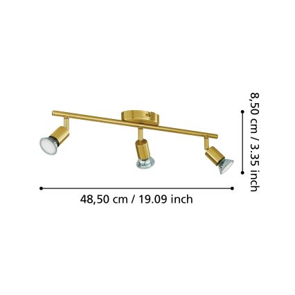 Eglo - LED Spotlight 3xGU10/2,8W/230V 3000K gold