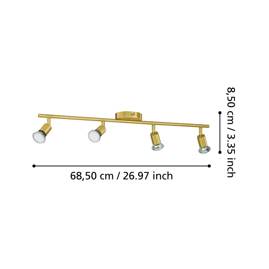 Eglo - LED Spotlight 4xGU10/2,8W/230V 3000K gold
