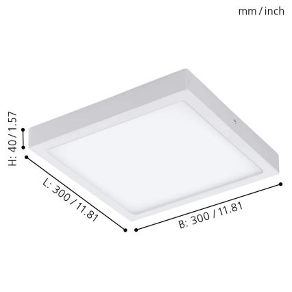 Eglo 33209 - LED RGBW Dimmable Ceiling Light FUEVA-C LED/21W/230V 2700-6500K 30x30 cm White