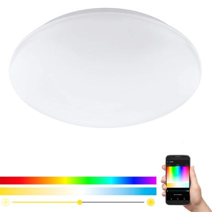 Eglo 33219 - LED RGBW Dimmable Ceiling Light GIRON-C LED/17W/230V Ø 30 cm White