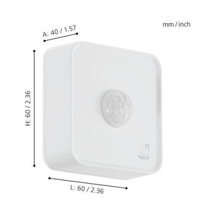 Eglo 33236 - Outdoor motion sensor CONNECT SENSOR 12 m white IP44