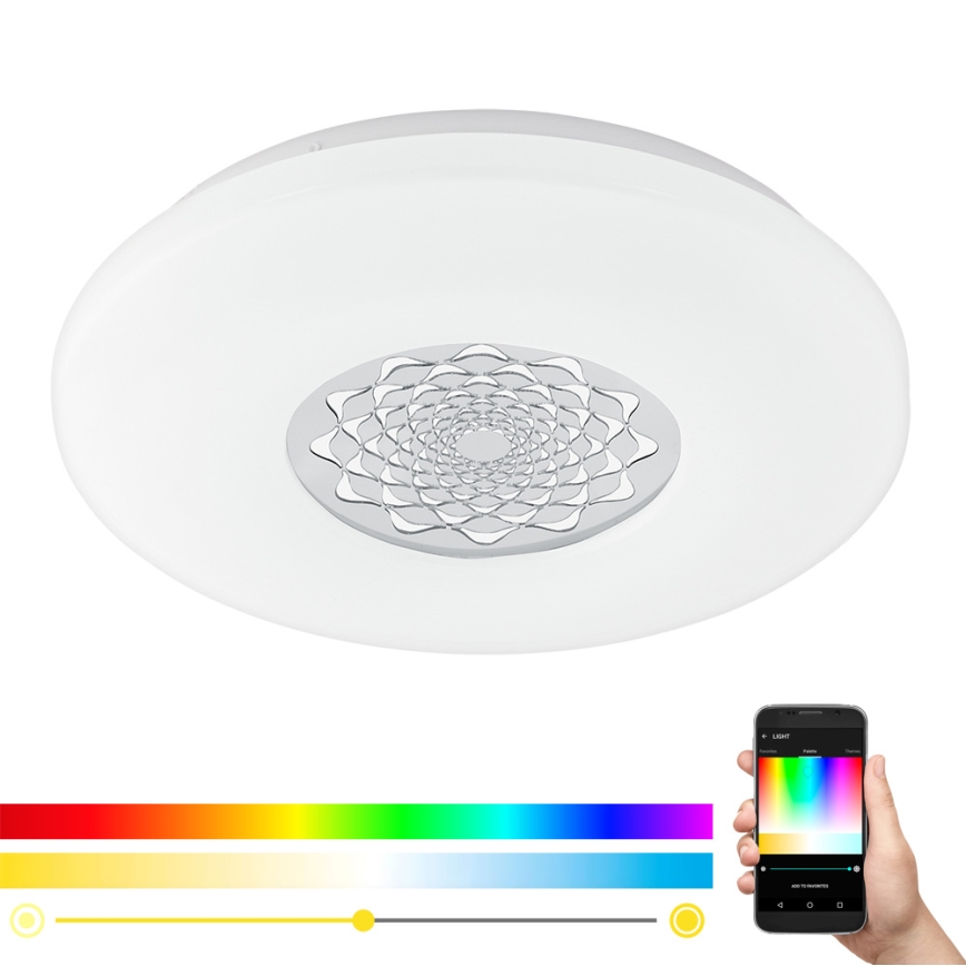 Eglo 33248 - CAPASSO-C LED RGBW Dimmable Ceiling Light LED/17W/230V 2700-6500K Ø 34 cm