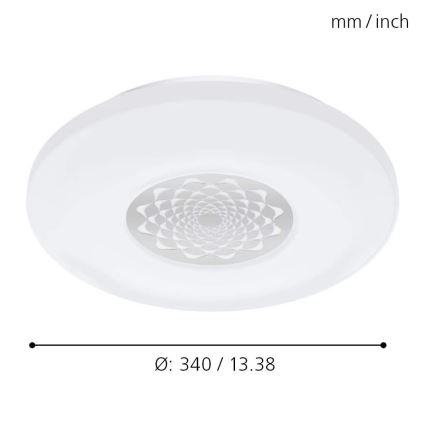 Eglo 33248 - CAPASSO-C LED RGBW Dimmable Ceiling Light LED/17W/230V 2700-6500K Ø 34 cm