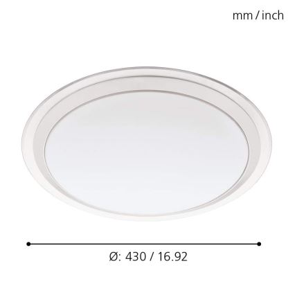 Eglo 33255 - LED RGBW Dimmable Ceiling Light COMPETA-C LED/17W/230V 2700-6500K Ø 43 cm