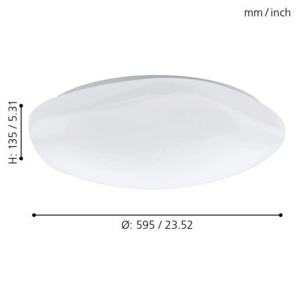 Eglo 33272 - LED RGBW Dimmable ceiling light TOTARI-C LED/34W/230V 2700-6500K white + remote control