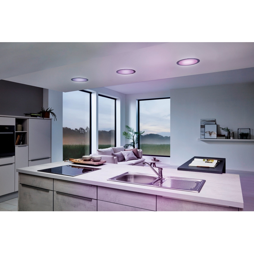 Eglo 33317 - FUEVA-C LED RGBW Dimmable Recessed Downlight, LED/15.6W/230V, 2700–6500K, Ø 22.5 cm