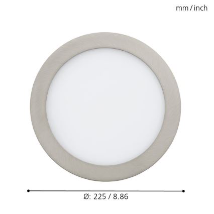 Eglo 33317 - FUEVA-C LED RGBW Dimmable Recessed Downlight, LED/15.6W/230V, 2700–6500K, Ø 22.5 cm