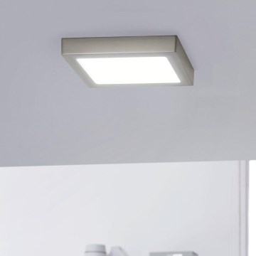 Eglo 33319 - FUEVA-C LED RGBW Dimmable Ceiling Light, 15.6 W, 230 V, 2700–6500 K, 22.5x22.5 cm, Matte Chrome
