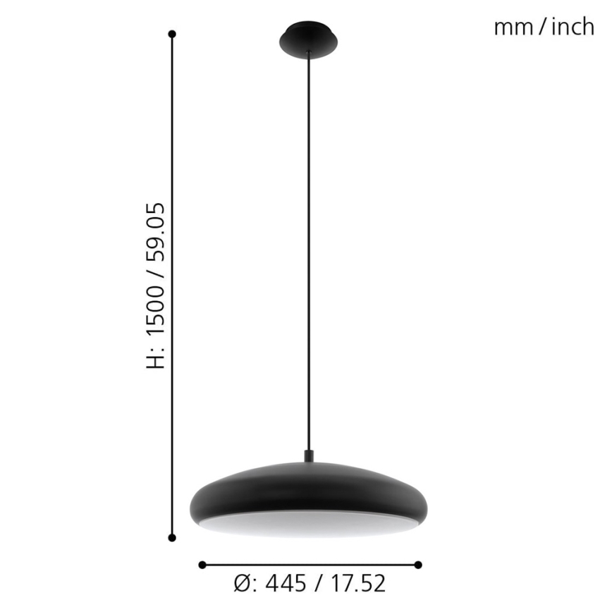 Eglo 33328 - LED RGBW Dimmable chandelier on a string RIODEVA-C LED/27W/230V 2700-6500K black