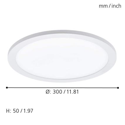 Eglo 33341 - LED RGBW Dimmable Ceiling Light SARSINA-C LED/16W/230V 2700-6500K dia. 30 cm + Remote Control