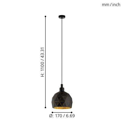 Eglo - Chandelier on a string 1xE14/40W/230V