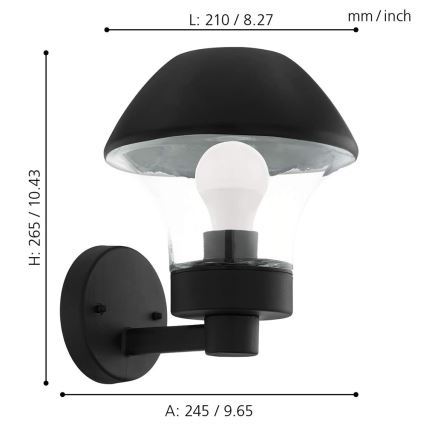 Eglo 33567 - LED Dimmable Outdoor Wall Light VERLUCCA-C 1xE27/9W/230V IP44