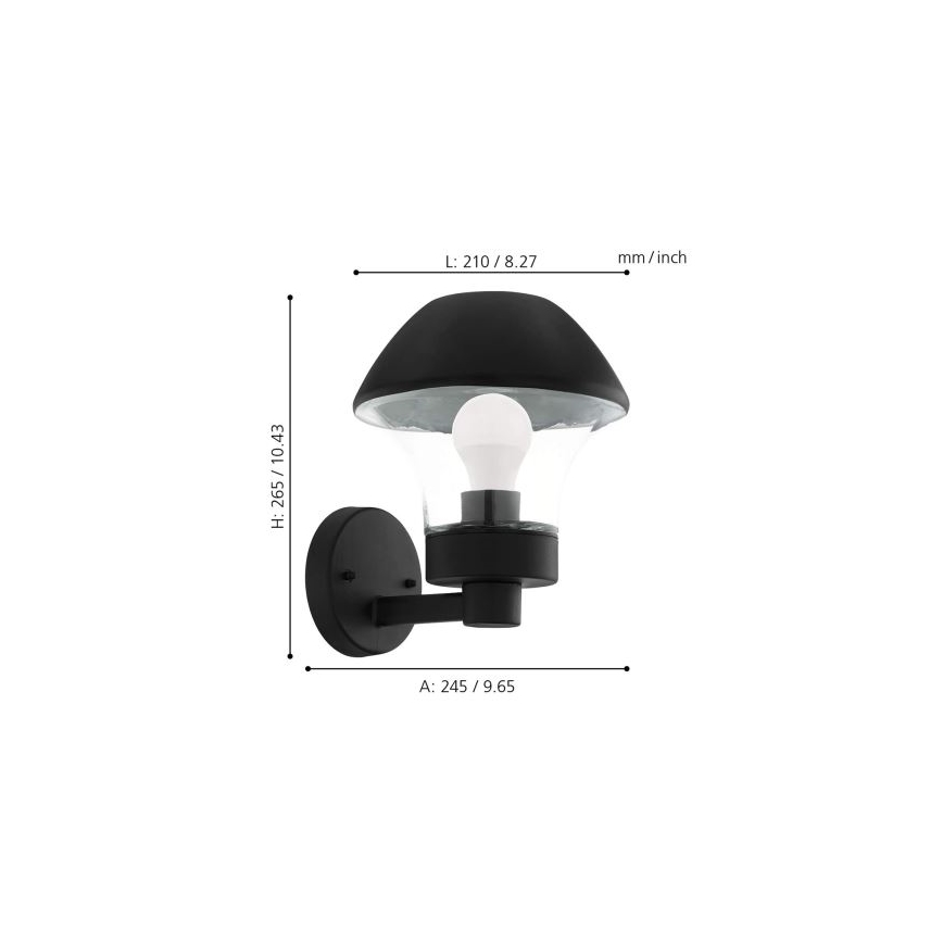 Eglo 33567 - LED Dimmable Outdoor Wall Light VERLUCCA-C 1xE27/9W/230V IP44