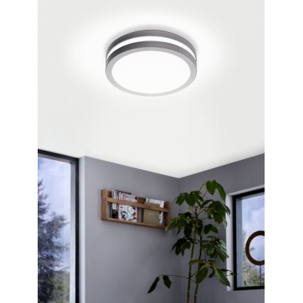 Eglo 33572 - LOCANA-C LED Dimmable Bathroom Ceiling Light, 14W/230V, IP44, Silver