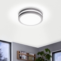 Eglo 33572 - LOCANA-C LED Dimmable Bathroom Ceiling Light, 14W/230V, IP44, Silver