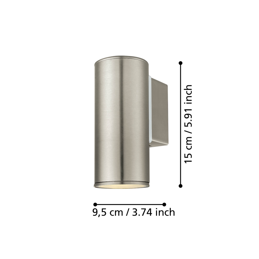 Eglo 33581 - LED RGBW Dimmable Outdoor Wall Light RIGA 1xGU10/5W/230V 2700-6500K IP44 Matte Chrome