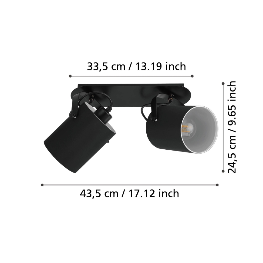Eglo 33646 - VILLABATE Spotlight 2x E27/10W/230V