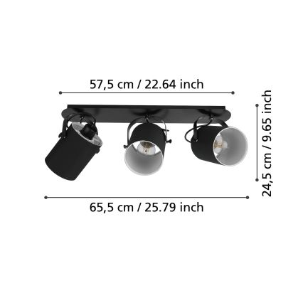 Eglo 33647 - VILLABATE Spotlight 3xE27/10W/230V