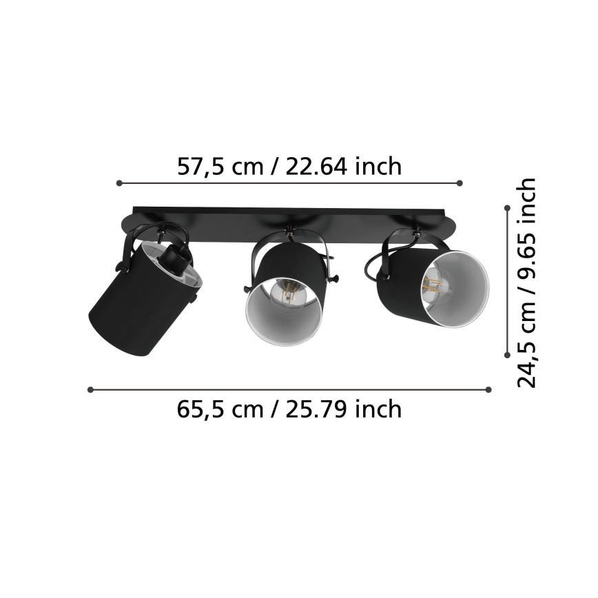 Eglo 33647 - VILLABATE Spotlight 3xE27/10W/230V