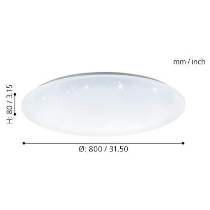 Eglo 33669 - LED RGBW Dimmable ceiling light TOTARI-C LED/43W/230V 2700-6500K white + remote control
