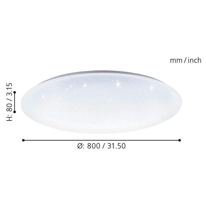 Eglo 33669 - LED RGBW Dimmable ceiling light TOTARI-C LED/43W/230V 2700-6500K white + remote control