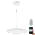 Eglo 33676 - LED RGBW Dimmable Cable-Suspended Pendant Light CERIGNOLA-C LED/32W/230V 2700-6500K White + Remote Control