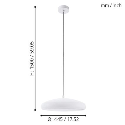 Eglo 33765 - LED RGBW Dimmable chandelier on a string RIODEVA-C LED/27W/230V 2700-6500K white