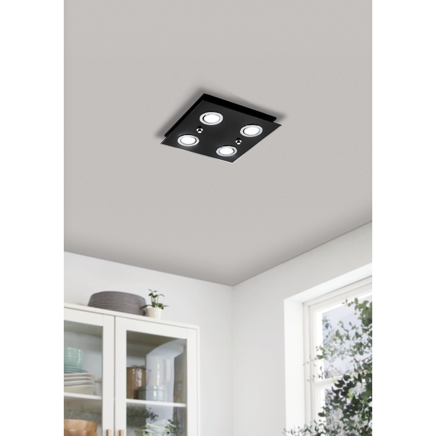 Eglo - LED Ceiling light 4xGU10/2,8W/230V 3000K black