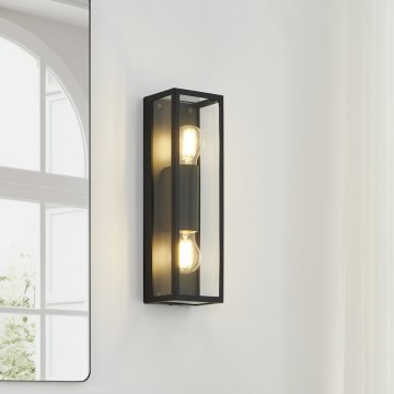 Eglo 33856 - ALAMONTE Outdoor Wall Light 2xE27/60W/230V IP44, Black