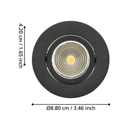 Eglo - LED Dimmable recessed light LED/6W/230V black