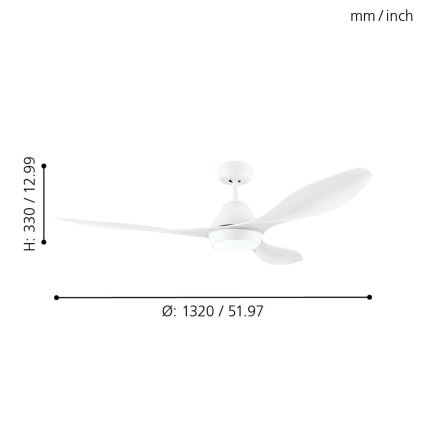 Eglo - LED Ceiling fan LED/18W/230V + Remote control