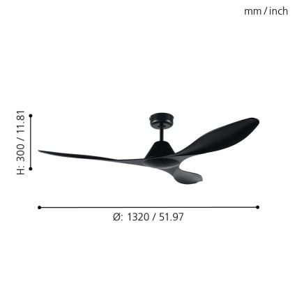 Eglo - Ceiling fan + Remote control
