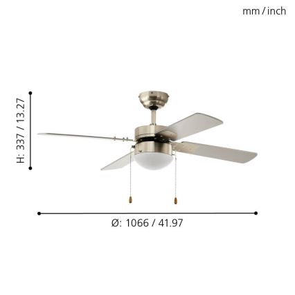 Eglo - Ceiling fan 1xE14/60W/230V