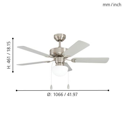 Eglo - Ceiling fan 1xE27/40W/230V