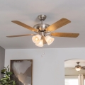 Eglo 35077 - LAS PALMAS ceiling fan 3xE27/40W/230V, matte chrome/brown