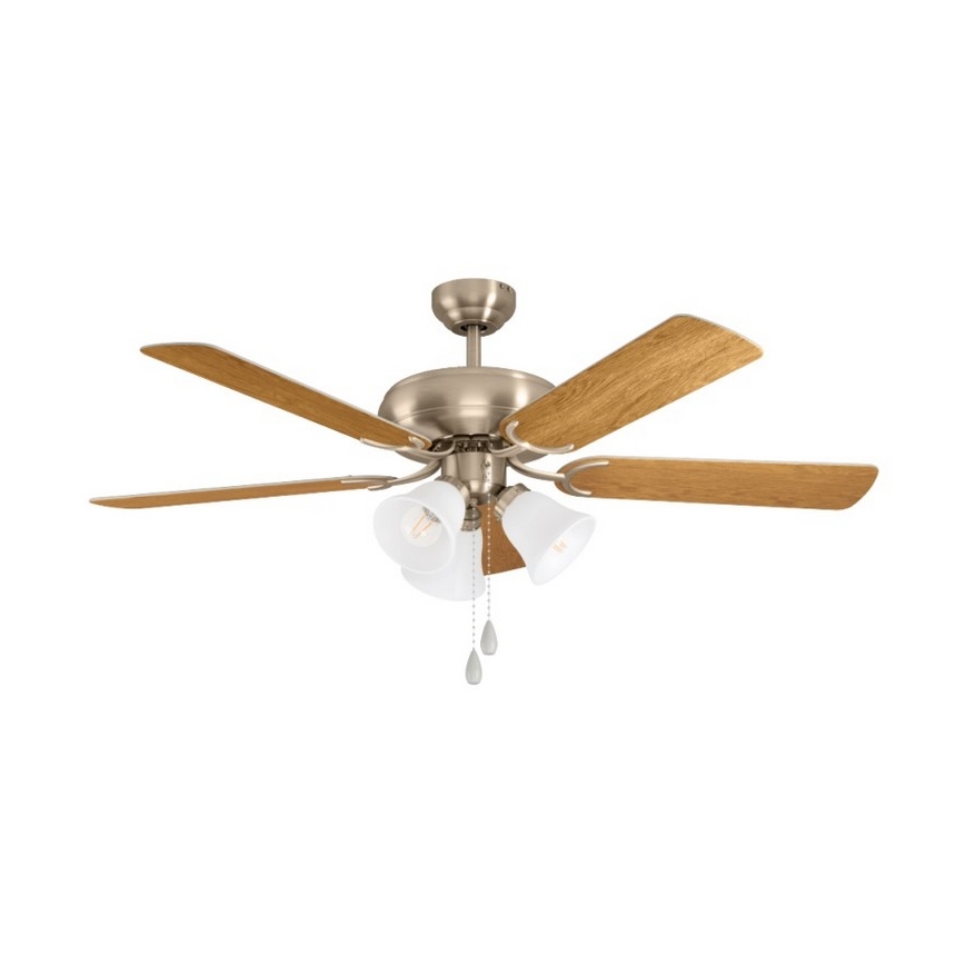 Eglo 35077 - LAS PALMAS ceiling fan 3xE27/40W/230V, matte chrome/brown
