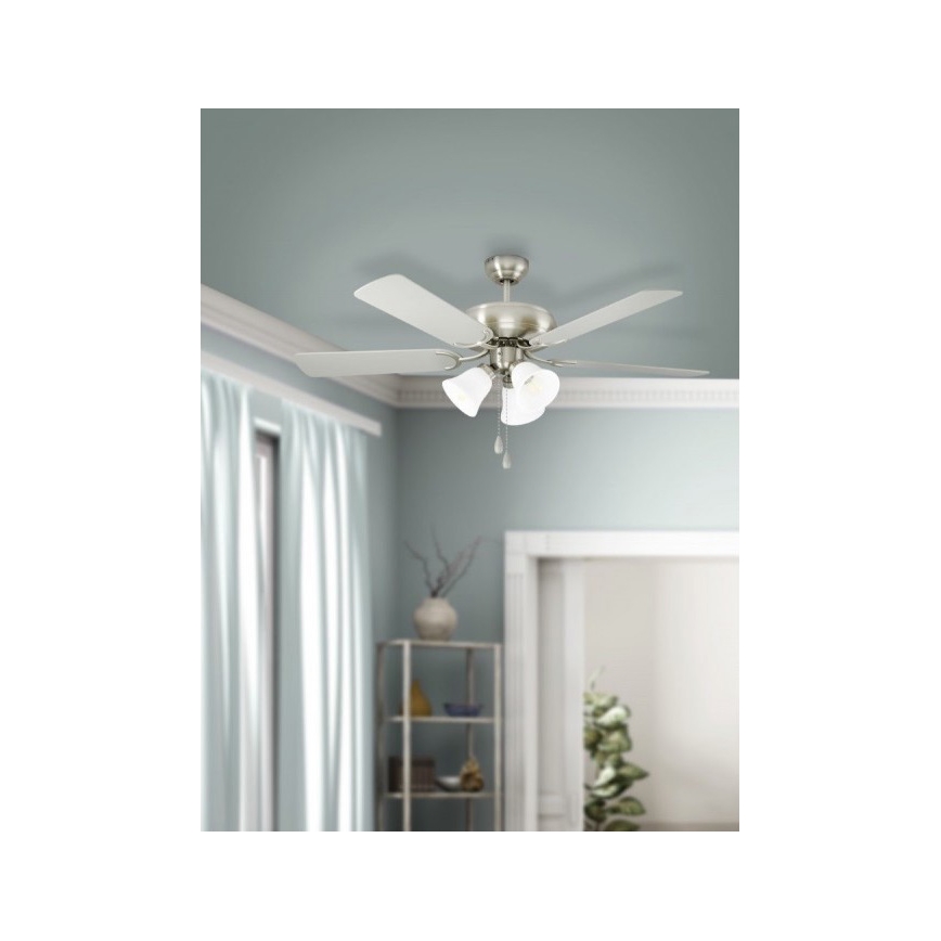 Eglo 35077 - LAS PALMAS ceiling fan 3xE27/40W/230V, matte chrome/brown