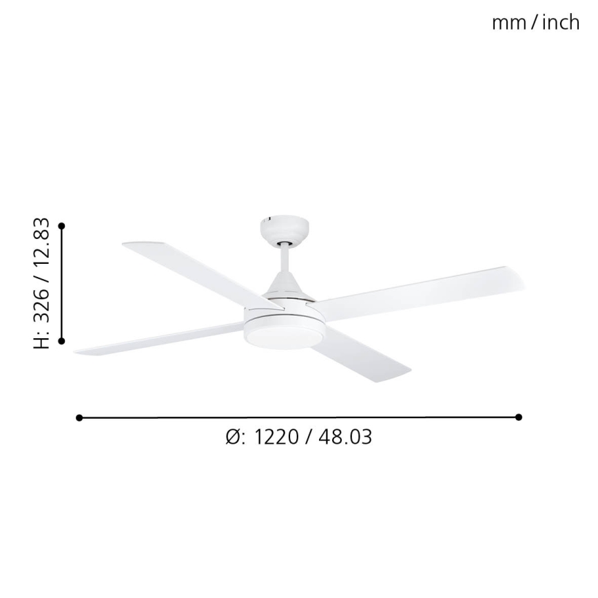 Eglo - LED Ceiling fan LED/20W/230V 3000/4000/5000K + remote control white