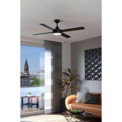 Eglo - LED Dimmable ceiling fan LED/20W/230V + RC black